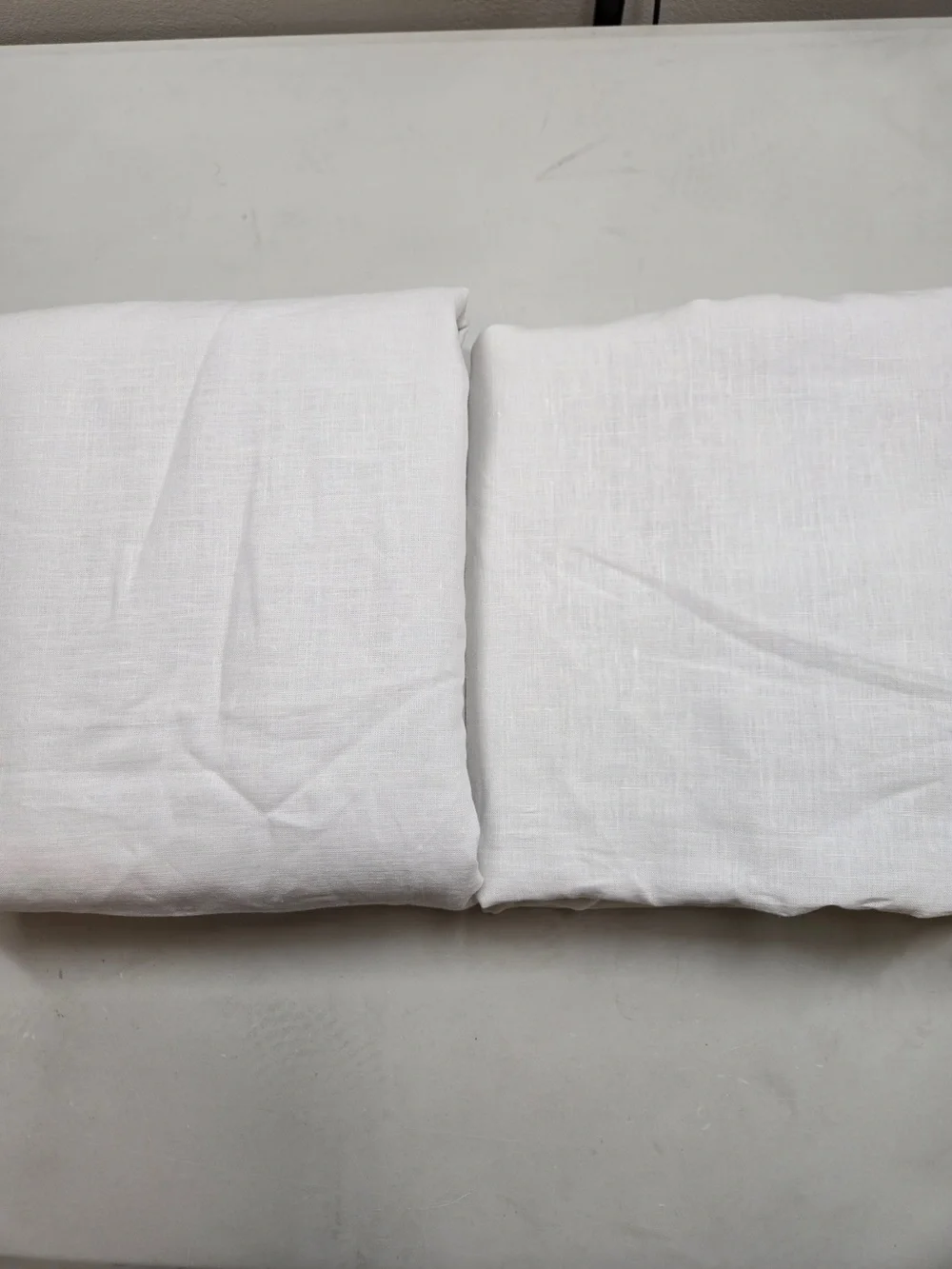 QUINCE Set Of 2 48x84 European Linen Blackout Curtains White 9374